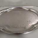 4 Pack Silver Serving Trays Set 20 x 15 Inch, Stainless Steel Serving Tray