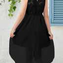 blibean Tween Girls Spring Dresses Big Kids Flower Girl Dress Sleeveless Formal Lace Tulle High Low Wedding Guest Vestidos para Niñas Size 8-9 Black