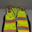 JKSafety Women Hi-Vis Reflective Safety Vest | Neon Color body Sewed Reflective Strips Breathable Lightweight ANSI Compliant (Yellow)