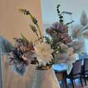 Fake Artificial Flowers Bouquet for Decoration, Silk Floral Arrangements Faux Flowers Plant Wedding Bride Bouquets Tables Centerpieces for Rustic Home Decor Indoor Vase Floral Table Decor (Blue White)