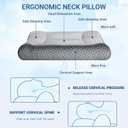 Cervical Neck Pillow for Sleeping - Ergonomic Side Sleeper Pillows for Pain Relief, Contour Cervical Pillow for Neck Support, Orthopedic Memory Foam Pillows for Side Back Stomach Sleepers (26x15)