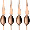 WYT Rose Gold Dinner Spoons Set for 8, Stainless Steel Rose Gold 8-Piece Flatware Spoon Set, Modern Silverware Dinner Spoons, Mirror Polished, Dishwasher Safe, 7.9 Inches
