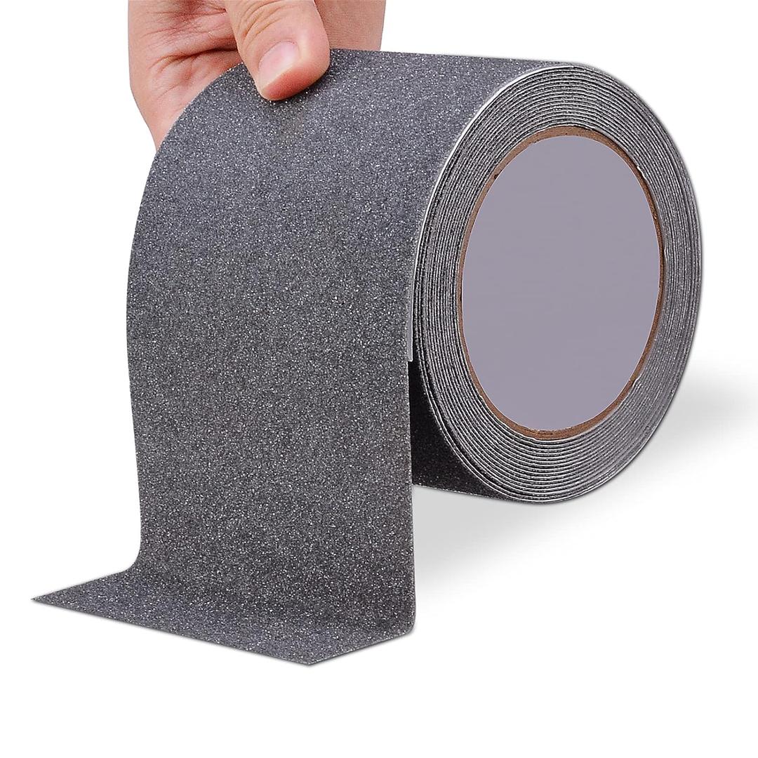 Qingluan Grip Tape, Heavy Duty Anti Slip Tape for Stairs Outdoor/Indoor Waterproof 4" x 33 ft, Safety Non-Slip Roll for Stair Step Traction Treads Stair Non Slip Strips Grey