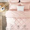 CozyLux King Size Comforter Set Blush Pink - 7 Pieces Bed in a Bag King, Luxury Soft Bed Set for All Seasons, Bedding Set with Down Alternative Comforter, Sheets, Pillowcases & Shams