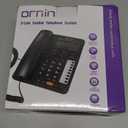 Ornin 2-Line Corded Telephone Systems for Small Business and House, Desk Phone Only (Black)