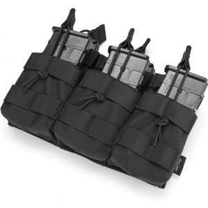 ProCase 6 Pouch Magazine Holder for Rifle, Open-Top Triple Tactical Stacker Mag Pouch (Black)