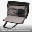 Halfday Convertible Garment Tote: 2-in-1 Travel Tote & Garment Bag, Carry-on for 1-2 Day Trips (16 Laptop Pocket, Shoe Compartments, Trolley Sleeve), Water-Resistant Ballistic Nylon, Jet