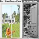 HOFUDON Upgraded Magnetic Screen Door Mesh, Full Strip Magnets, Heavy Duty Fiberglass Mesh, Door Screen Magnetic Closure for Single Door Size 32 x 80 Inch, Screen Door Size 35 x 82 Inch White