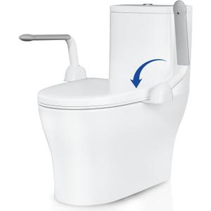 PETOUCH Toilet Safety Rails for Seniors, Heavy Duty Toilet Rails with Foldable Handles, Space-Saving Toilet Assist Arms, Toilet Bars for Elderly, Pregnant, Mobility Impaired, Support Up to 480LBS