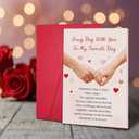 4 x Ogeby Romantic Hand Holding Valentine's Day Card for Him Her, Valentines Love Letter Card for Husband Wife Partner, Every Day With You To My Favorite Day