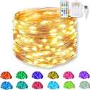RGB Color Changing Fairy Lights, Battery & USB Powered 20 Ft 60 LED Fairy String Lights with Remote, Waterproof Silver Wire for DIY Indoor Outdoor Christmas Decor-13 Colors