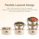 Joydeem Electric Food Steamer for Cooking, 2-Tier Stainless Steel Vegetable & Food Steamers, 13L/13.7 qt Large Capacity, DZG-A100
