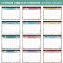 2 x 2026 Desk Calendar, Monthly Calendar, 18 Months (Jan 2026 - Jun 2027), Large Desktop Calendar 17" x 12" for Home, Office or School, Watercolor Floral