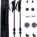 Trekking Poles 2 Pack Lightweight Aluminum Collapsible Adjustable Antishock Quick Lock Grip for Hiking and Walking