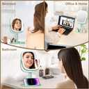 Mocado Makeup Mirror with Lights, 1X/20X Magnifying Mirror with Light, Vanity Mirror with 3 Colors Lights, Height Adjustable Lighted Makeup Mirror, Double Sided 360Rotation, Memory Function (Green)