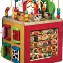 Battat - Activity Cube With Farm Theme - Educational Wooden Toys For Toddlers And Kids - 1 Year +, Red