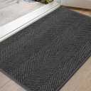 Color&Geometry Ultra Thin Indoor Door Mat 32"x48", Machine Washable Front Door Mat Non Slip, Low Profile Entrance Mat Indoor, Absorbent Carpet for Inside, Entry, Entryway, Dark Grey (FOLD)