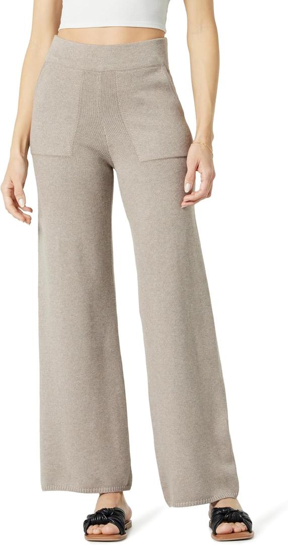 The Drop Women's Cynthia Cotton Blend Wide Leg Sweater Pant (Large) The Drop Women's Cynthia Cotton Blend Wide Leg Sweater Pant (Large)