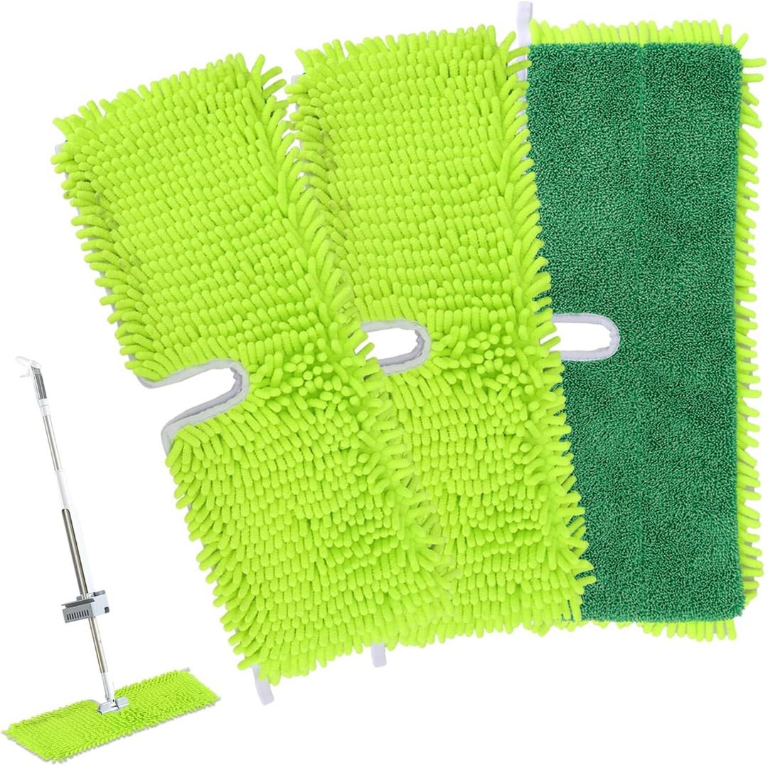 18" 2-Sided Mop Pads for Libman 18" 2-Sided Microfiber Dust Mop | Hardwood Floor Mop - Dual-Action Flip Mop - Double Sided Replacement Pad for Dry/Wet Use - Hard Surface Floor Duster Mop Head - 3Pack