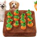 Interactive Dog ToysSqueak Carrot Snuffle Mat for Dogs Plush Puzzle Toys 2 in 1 Non-Slip Nosework Feed Games for Pet Stress Relief with 12 Carrots