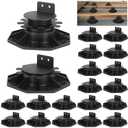 20 PCS Adjustable Deck Supports, Plastic Deck Support Blocks, Pedestal Paver Deck Foundation Base, Floating Deck Platform, Deck Floor Support for Balconies, Patios, Courtyards
