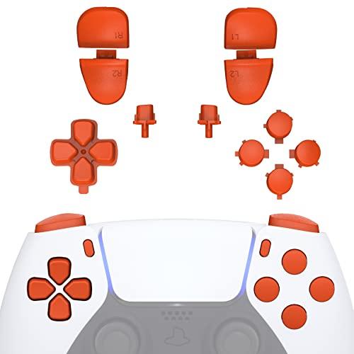 eXtremeRate Replacement D-pad R1 L1 R2 L2 Triggers Share Options Face Buttons, Orange Full Set Buttons Compatible with ps5 Controller BDM-030 BDM-040 BDM-050 BDM-060 - Controller NOT Included