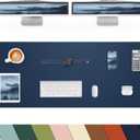 Large Desk mat, Leather Desk Pad Protector,Office Desk Mat,Mouse Pad, Non-Slip Desk Blotter, Laptop Desk Pad, Waterproof Desk Writing Pad for Office&Home (Midnight Blue, 55" x 17")