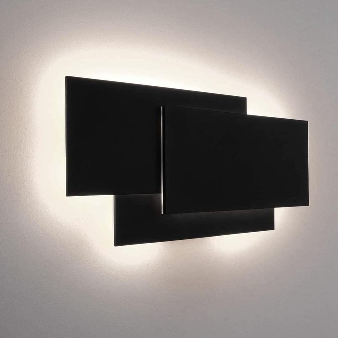 Ralbay 15.75/36W LED Modern Wall Sconce Indoor Matte Black Wall Mount Light for Living Room Bedroom Staircase Hallway Natural White 4000K (15.8-IN)
