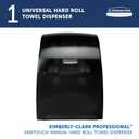 Kimberly-Clark Professional Sanitouch Manual Hard Roll Paper Towel Dispenser (09990), Black, Universal 1.5" Core Compatible, Wall Mounted, for Commercial Hand Towels (Qty 1)