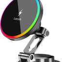 Lecork for Magsafe Car Mount, 15W Magnetic Wireless Charger for iPhone, Magsafe Air Vent Car Holder Charger for iPhone 16 Pro Max/16/15/14 13 12, Samsung S25/S25+/Ultra, RGB LED Design (Grey)