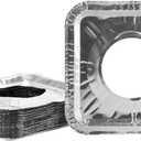 Gas Stove Disposable Burner Liner, Aluminum Foil Burner Cover, Range Guard, 8.375 Inches, Pack of 10 (Square)