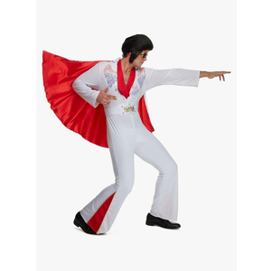 Morph Vegas Rockstar Costume Adult Men Disco Jumpsuit 70s Halloween Outfit for Men Party Wear, Size XL