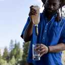 LifeStraw Peak Series - Collapsible Squeeze Bottle Water Filter System - 1L for Trail Running, Camping, Hiking, Travel, Cycling, and Fishing; Mountain Blue