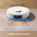 DREAME D20 Plus Robot Vacuum and Mop, 13,000Pa Suction, Self-Emptying with 5L Dust Bag, DuoBrush for Pet Hair, LDS Mapping, App & Voice Control, 5200mAh Battery, Ideal for Hard Floors & Carpets