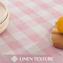 Softalker Pink Gingham Tablecloth Square, Outdoor Linen Cotton Checkered Table Cloth with Tassel, Heavy Duty Wrinkle Free Buffalo Plaid Table Cover for Kitchen Dining Home Party - 55 x 55 Inch