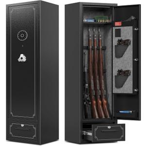 KAER 5-6 Gun Safe,Gun Safes for Rifle and Pistols,Gun Cabinets,Rifle Safe,GunSafes for Rifle and Shotguns,Gun Safes & Cabinets with Drawer,Indoor Gun Rack,Removable Shelf (L)