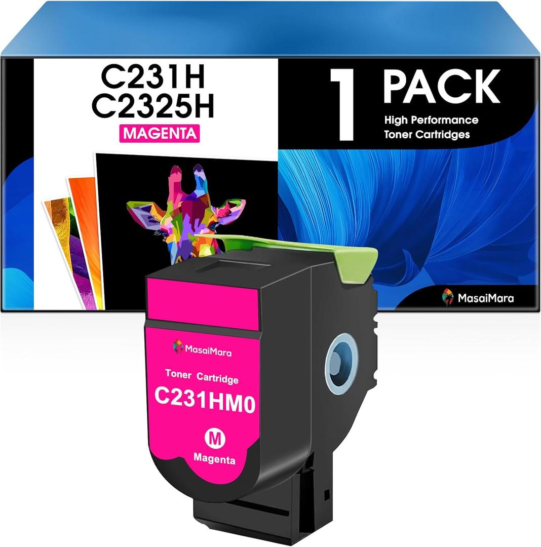 MasaiMara Magenta C231HM0 Compatible Toner Cartridges Replacement for Lexmark C2325dw C2425dw C2535dw MC2640adwe MC2535adwe MC2425adw MC2325adw Printer