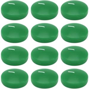 Set of 12 3 Inch Green Floating Candles Large Unscented Dripless Water Wax Floating Candles for Vases, Centerpieces at Wedding, Party, Pool, Holiday, St. Patrick's Day - 10 Hour Burning