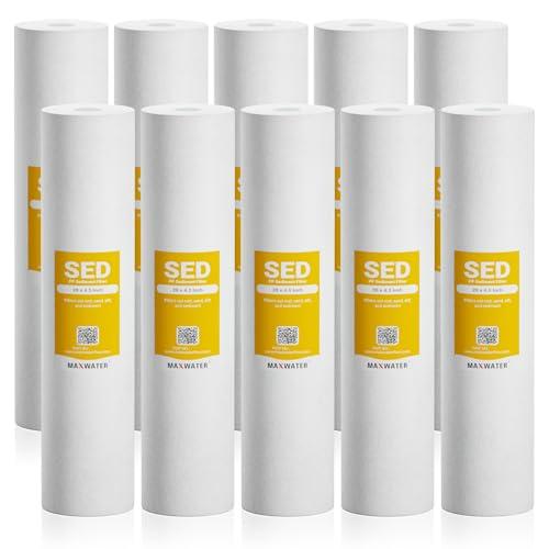 Max Water 10 Micron 20 x 2.5 Sediment Filter 20 inch Whole House BB Water Filteration System Replacement Compatible Cartridge DGD-5005-20, FP25B, AP810-6, FPMB5-20, P5-20, 155358-43, SDC-45-2005