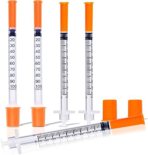 1mL Syringe 31G 1/2 Inch, Syringes Individually Wrapped, Pack of 24