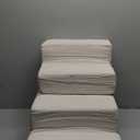 Dog Stairs for Small Dogs - Pet Stairs 2 in 1 with Zippers Suitable for Couch and Bed, 35D Foam Dog Steps with Non Slip Bottom Grey 4 Steps, Beige