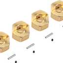 ShareGoo Brass 12mm Hex Wheel Hub Wheel Drive Hex Adapter Compatible with Axial SCX10 Wraith 90027 90046 Tamiya CC01 D90 Redcat Gen7 Gen8 1/10 RC Crawler (8mm Thickness)