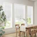 Light Filtering Temporary Blinds Cordless Shades Fabric Pleated Fabric Paper Curtains Easy to Cut and Install, White, 35" W x 59" H