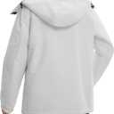 ASPO Women's Ski Jacket Waterproof Winter Jacket Insulated Warm Fleece Lined Windproof Snow Coats with Hood Snowboarding (White-upgraded)