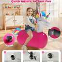 JOSEN Bouncy Hopper Giant Unicorn Ride On Toys, Inflatable Bouncing Animal Hopper with Hand Pump, Jumping Hopping Toys Up to 250lbs, Indoor Outdoor Bouncers for Teen Kids Girls Boys Ages 5+ (2 Pack)