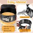 4 PCS 6 Inch Black Springform Pan with Removable Bottom Carbon Steel Mini Cheesecake Pans Round Springform Cake Pan with Stainless Steel Spring Buckles for Baking Kitchens Restaurant