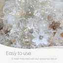 Sea Team Christmas Baubles Set Clear Plastic Shatterproof Multi-Size Decorative Christmas Baubles with Stuffed Delicate Decorations (25 Pieces, White)