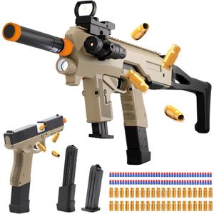 Bugrtey Two Modes Toy Gun Shell Ejecting Rifle with 80 Soft Bullets 40 Shells 2 Clips Soft Bullet Toy Guns Outdoor Shooting Games Christmas Halloween Birthday Gifts