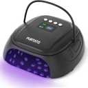 126W Cordless Rechargeable UV LED Nail Lamp with Large Space, Handle and Foot Rest, Fast Curing Gel Nail Dryer with 4 Timers for Salon and Home (Matte Black)