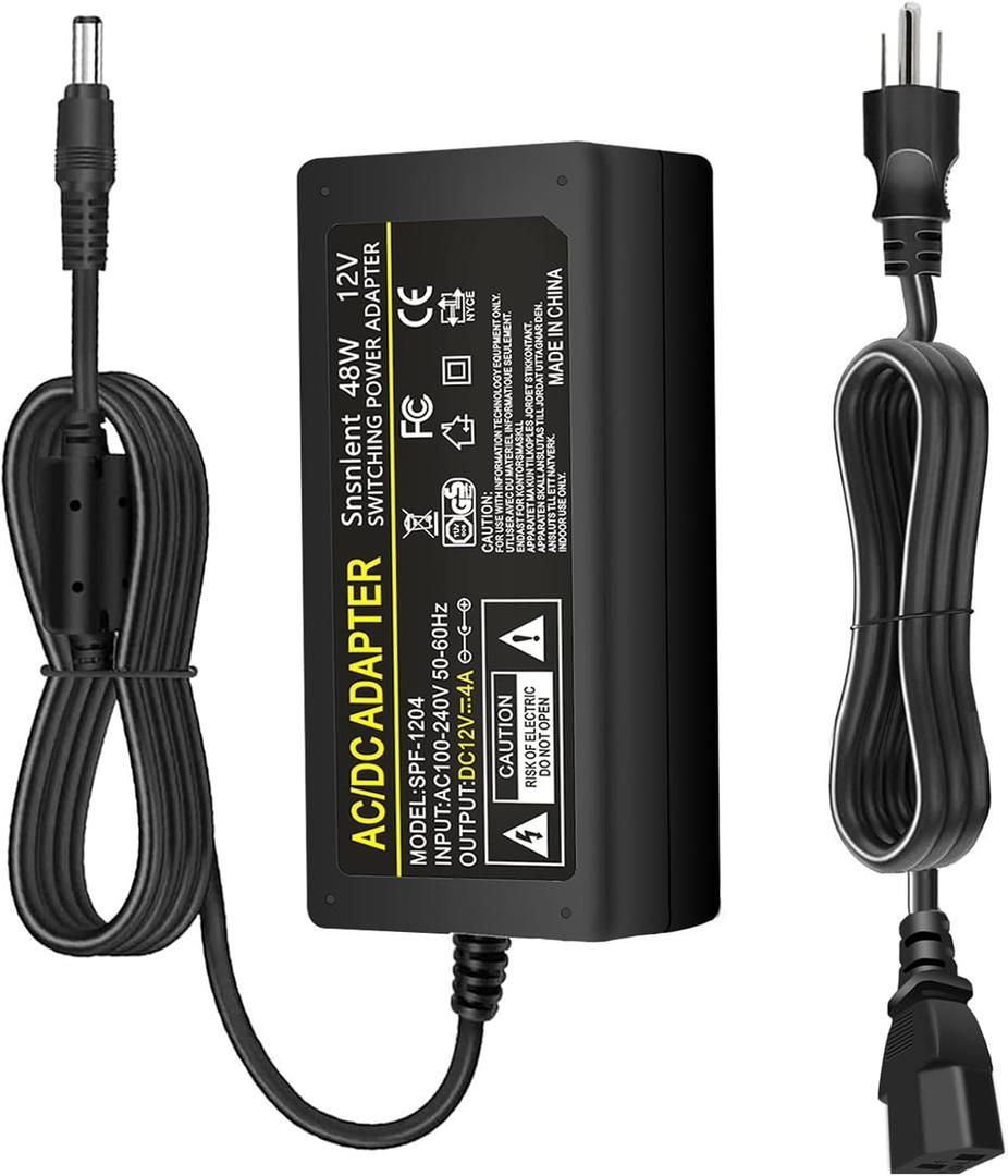 DC 12V 4A 48W AC Adapter Power Supply 12V 4A 48W AC/DC Power Adapter with 5.5x2.5mm DC Plug 12V 4A 48W Power Supply for LCD Monitor, LED Strip Light, CCTV Security System